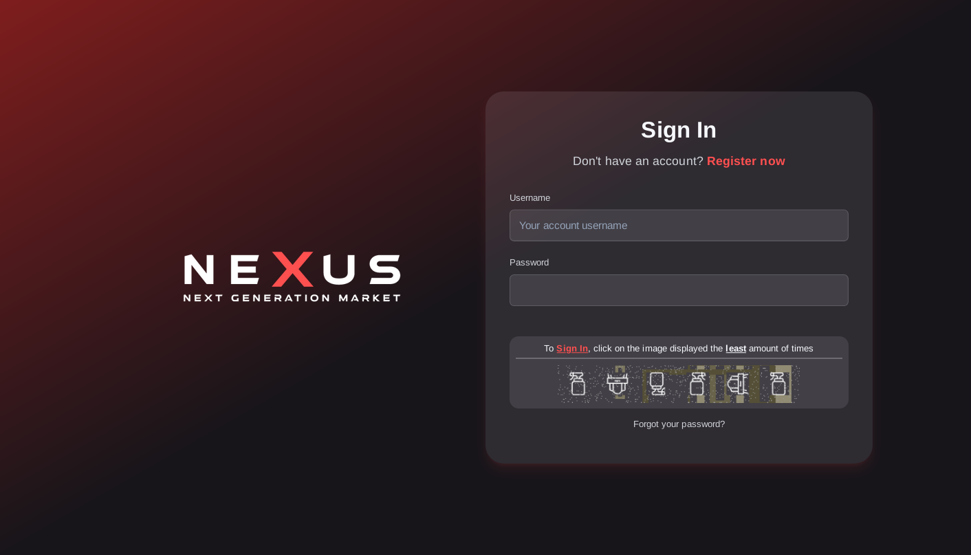 Nexus Market listings grid